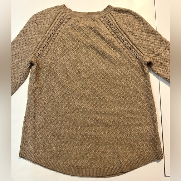 LOFT Ann Taylor Cozy Tan Knit Sweater Long Sleeve Women’s Size Small - Picture 14 of 16